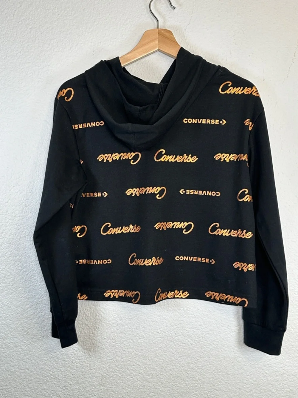 Lot of 2 Converse Youth‎ Girls XL Pullover Hooded Cropped Sweatshirts Bundle